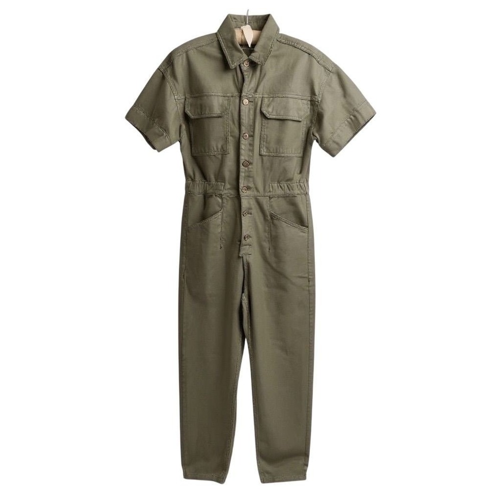 NEW Free People We The Free Women's XS Green Utility Jumpsuit Short Sleeve - CJ